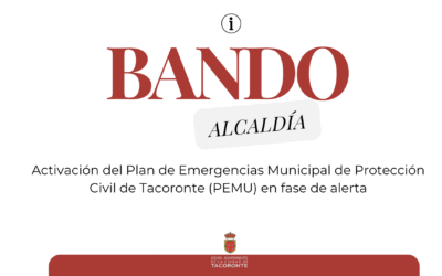 Activado el Plan de Emergencias Municipal de Protección Civil de Tacoronte en fase de alerta
