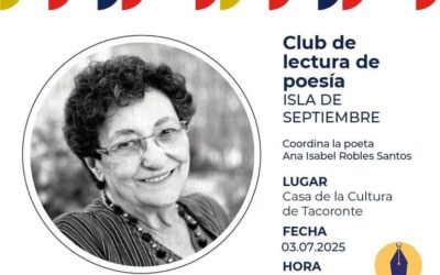 Club de Poesía Isla de Septiembre coordinador por Ana Robles