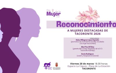 La Concejalía de Mujer e Igualdad anuncia para este viernes un nuevo reconocimiento a mujeres destacadas de Tacoronte