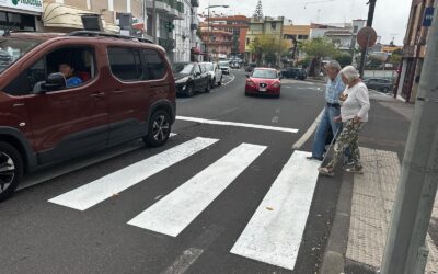 Tacoronte mejora la señalización de una docena de pasos de peatones en el entorno viario de La Estación